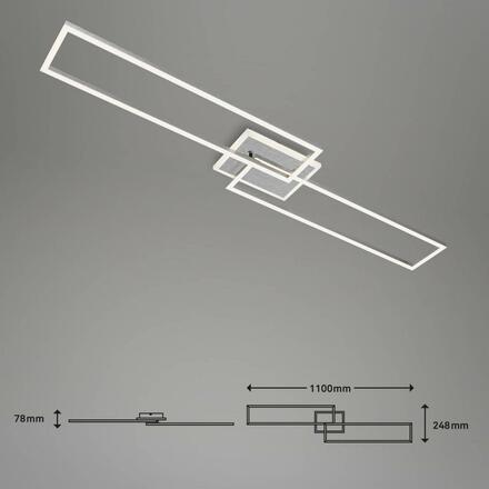 BRILONER CCT LED stropní svítidlo, 110 cm, 40 W, 5200 lm, hliník BRILO 3538-019