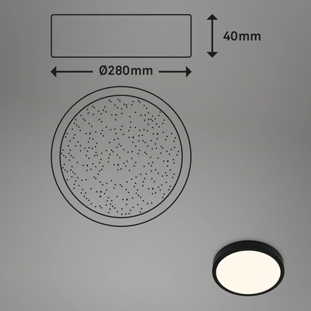 BRILONER CCT LED přisazené svítidlo pr. 28 cm, 18 W, 2000 lm, černá BRILO 3701-015
