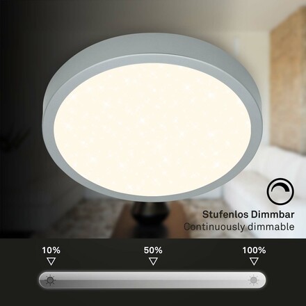 BRILONER CCT LED přisazené svítidlo pr. 38 cm, 22 W, 2900 lm, stříbrná BRILO 3704-014