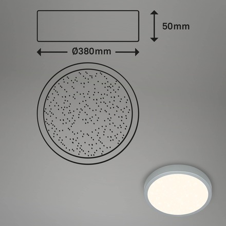 BRILONER CCT LED přisazené svítidlo pr. 38 cm, 22 W, 2900 lm, stříbrná BRILO 3704-014