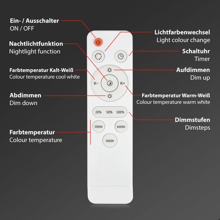 BRILONER CCT LED přisazené svítidlo pr. 38 cm, 22 W, 2900 lm, černá BRILO 3704-015