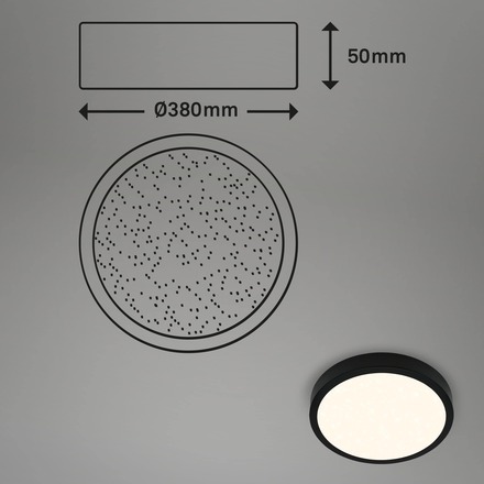 BRILONER CCT LED přisazené svítidlo pr. 38 cm, 22 W, 2900 lm, černá BRILO 3704-015