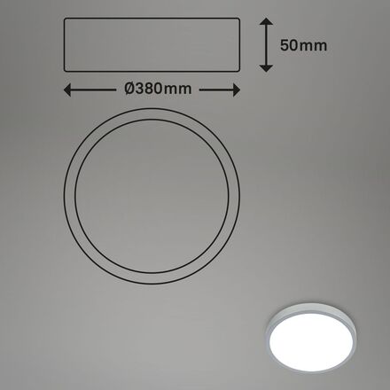 BRILONER RGBW LED přisazené svítidlo pr. 38 cm, 22 W, 2900 lm, stříbrná BRILO 3709014