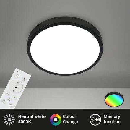 BRILONER RGBW LED přisazené svítidlo pr. 38 cm, 22 W, 2900 lm, černá BRILO 3709-015