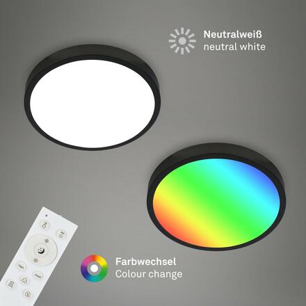 BRILONER RGBW LED přisazené svítidlo pr. 38 cm, 22 W, 2900 lm, černá BRILO 3709-015
