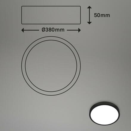 BRILONER RGBW LED přisazené svítidlo pr. 38 cm, 22 W, 2900 lm, černá BRILO 3709-015