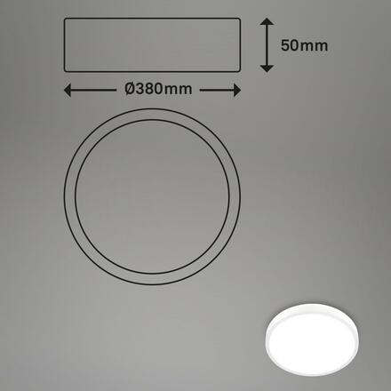 BRILONER RGBW LED přisazené svítidlo pr. 38 cm, 22 W, 2900 lm, bílé BRILO 3709-016