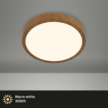 BRILONER LED přisazené svítidlo, pr. 28 cm, 16 W, 2000 lm, barva dřeva BRILO 3724-014