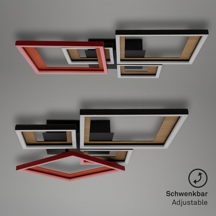 BRILONER LED stropní svítidlo, 53 cm, 38 W, 4200 lm, černá-dřevo BRILO 3727-015