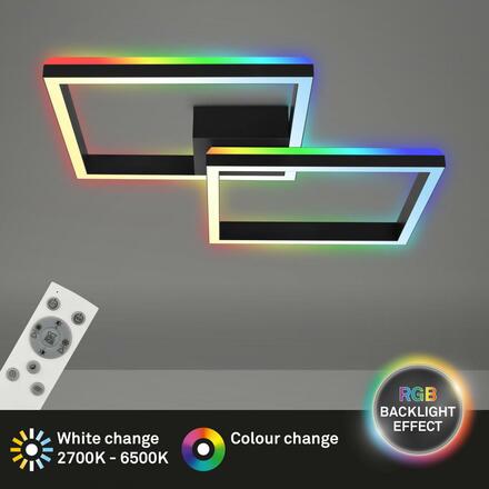 BRILONER RGB CCT LED stropní svítidlo, 64 cm, 40 W, 3600 lm, černá BRILO 3753-015