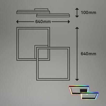 BRILONER RGB CCT LED stropní svítidlo, 64 cm, 40 W, 3600 lm, černá BRILO 3753-015
