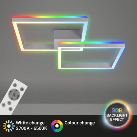 BRILONER RGB CCT LED stropní svítidlo, 64 cm, 40 W, 3600 lm, hliník BRILO 3753-019
