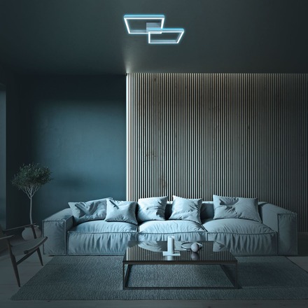 BRILONER RGB CCT LED stropní svítidlo, 64 cm, 40 W, 3600 lm, hliník BRILO 3753-019