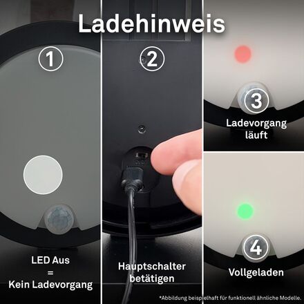 BRILONER nabíjecí LED svítidlo s pohybovým a soumrakovým senzorem, 17 cm, 4W, 700lm, černé 3765015