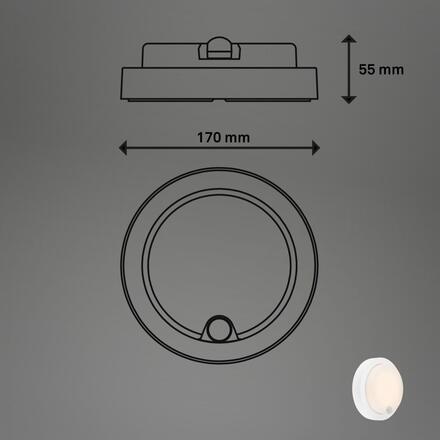 BRILONER nabíjecí LED svítidlo s pohybovým a soumrakovým senzorem, 17 cm, 4W, 700lm, bílé 3765016