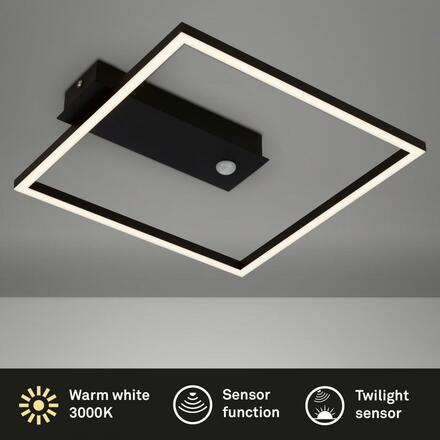 BRILONER LED stropní svítidlo se senzorem a časovačem, 32 cm, 14W, 400lm, černá BRILO 3770015