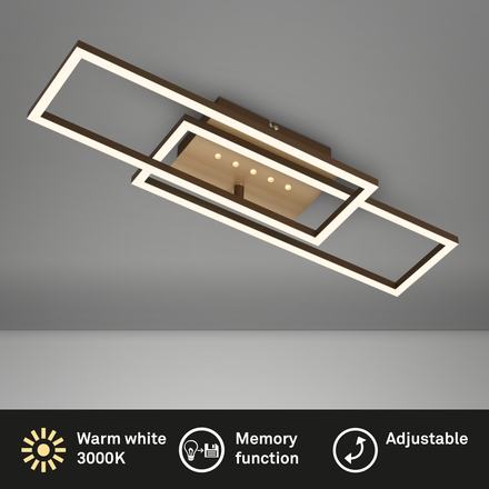 BRILONER LED stropní svítidlo, 56 cm, paměť, 30W, 2850lm, hnědo-zlatá BRILO 3774017