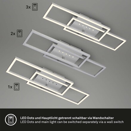 BRILONER LED stropní svítidlo, 56 cm, paměť, 30W, 2850lm, hliník BRILO 3774019
