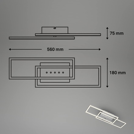 BRILONER LED stropní svítidlo, 56 cm, paměť, 30W, 2850lm, hliník BRILO 3774019