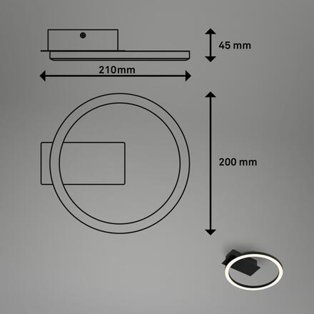 BRILONER LED stropní svítidlo, 21 cm, 5W, 500lm, černá 3778015