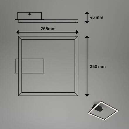 BRILONER LED stropní svítidlo, 26,5 cm, 14W, 400lm, černá 3780015
