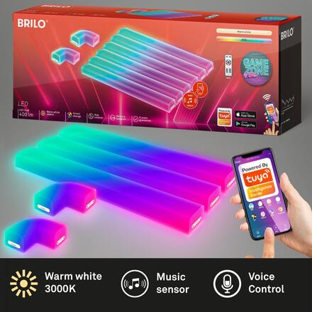 BRILONER Smart LED RGBIC nástěnné svítidlo, 36 cm, 24W, bílé 3790016