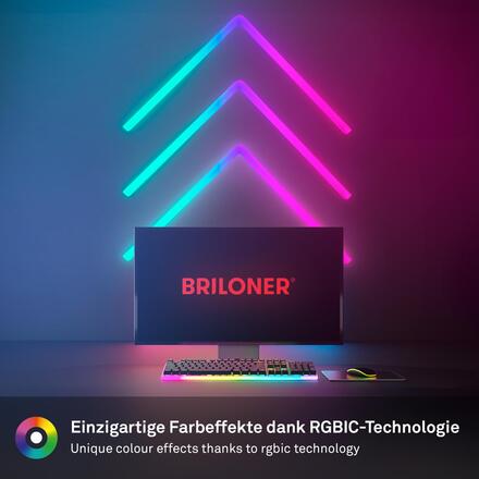 BRILONER Smart LED RGBIC nástěnné svítidlo, 36 cm, 24W, bílé 3790016