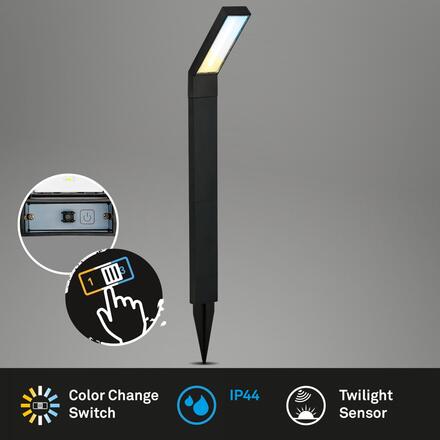 BRILONER Venkovní sloupkové svítidlo solární, soumrakový senzor, ochrana proti stříkající vodě 3796015