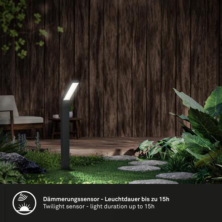 BRILONER Venkovní sloupkové svítidlo solární, soumrakový senzor, ochrana proti stříkající vodě 3796015