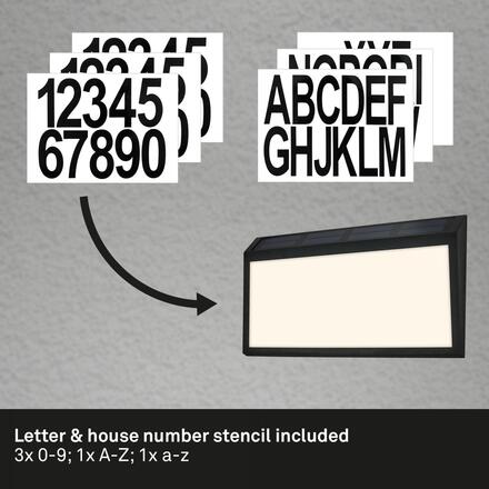 BRILONER LED solární svítidlo domovní číslo, soumrakový senzor, ochrana proti stříkající vodě 3797015