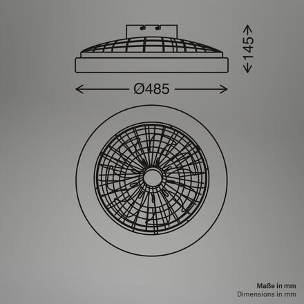 BRILONER LED stropní svítidlo s ventilátorem, 5 rychlostí, dálkový ovladač, CCT, bílé 3800016
