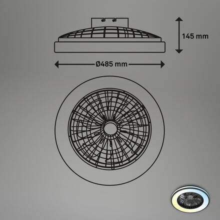 BRILONER LED stropní svítidlo s ventilátorem, 5 rychlostí, dálkový ovladač, CCT, černé 3801015
