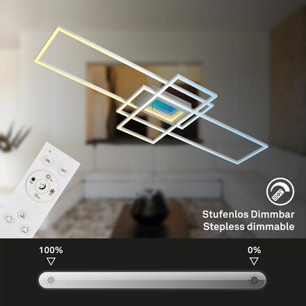 BRILONER Misy LED stropní svítidlo, stmívatelné, tunelový efekt, hliník 3804019