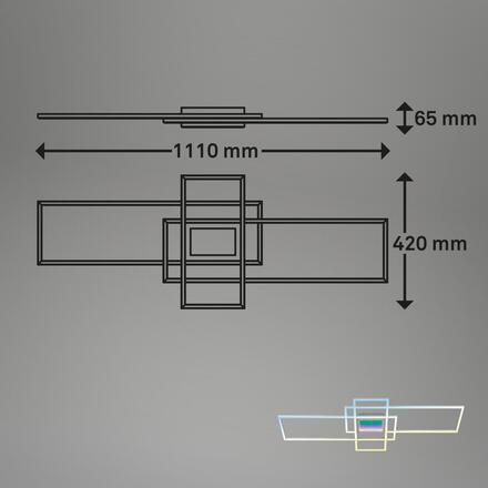 BRILONER Misy LED stropní svítidlo, stmívatelné, tunelový efekt, hliník 3804019
