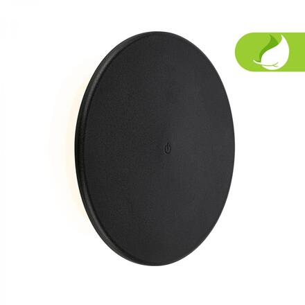 BRILONER Aurora LED nástěnné svítidlo nabíjecí, IP54, stmívatelné, dotykový vypínač, černé 3806015