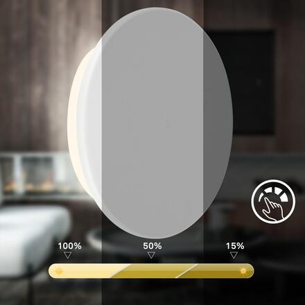 BRILONER Aurora LED nástěnné svítidlo nabíjecí, IP54, stmívatelné, dotykový vypínač, bílé 3806016