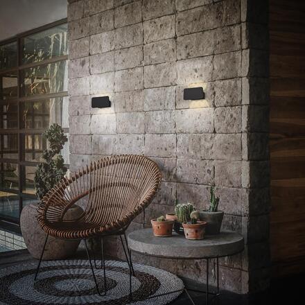 BRILONER LED nabíjecí nástěnné svítidlo 17x9 cm – bezdrátové, stmívatelné, Up/Downlight, dotykový vypínač, černá 3807015