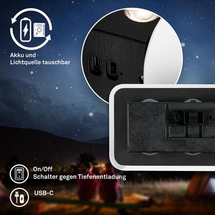 BRILONER Meluna LED nástěnné svítidlo nabíjecí, stmívatelné, dotykový vypínač, bílé 3807016