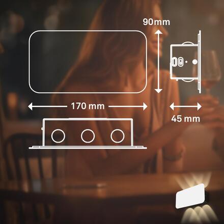 BRILONER Meluna LED nástěnné svítidlo nabíjecí, stmívatelné, dotykový vypínač, bílé 3807016