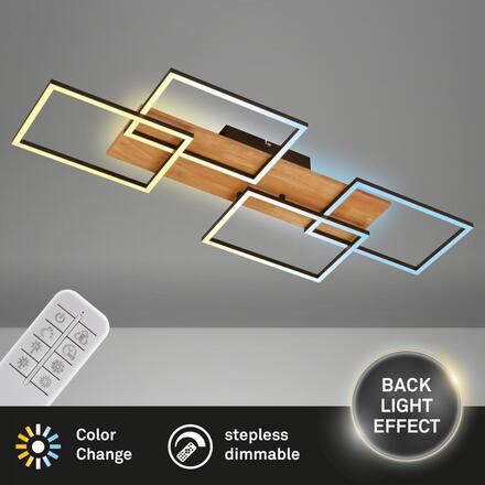 BRILONER Cornice LED stropní svítidlo, stmívatelné, 4 rámy, 5200lm, 47W, CCT, dálkový ovladač, černá 3810014
