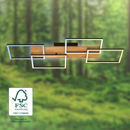 BRILONER Cornice LED stropní svítidlo, stmívatelné, 4 rámy, 5200lm, 47W, CCT, dálkový ovladač, černá 3810014