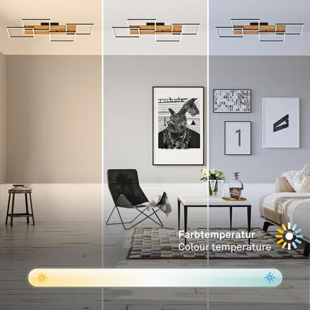 BRILONER Cornice LED stropní svítidlo, stmívatelné, 4 rámy, 5200lm, 47W, CCT, dálkový ovladač, černá 3810014