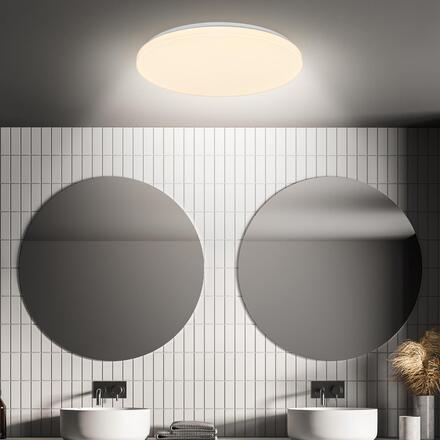 BRILONER Walk LED stropní svítidlo IP54, 3m dosah čidla, pohybové čidlo bílé 3827016