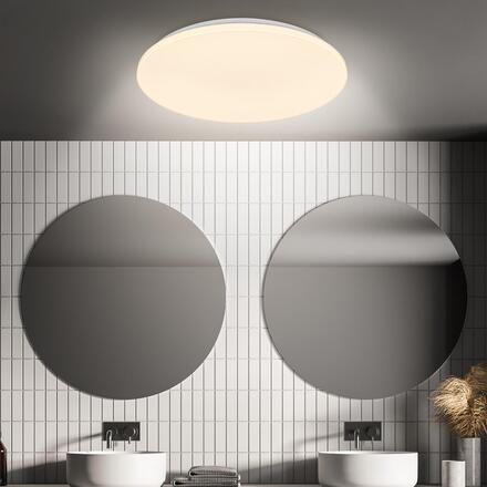 BRILONER Walk LED stropní svítidlo IP54, 3m dosah čidla, pohybové čidlo, bílé 3828016