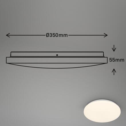 BRILONER Walk LED stropní svítidlo IP54, 3m dosah čidla, pohybové čidlo, bílé 3828016