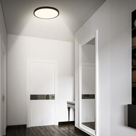 BRILONER Chet LED stropní svítidlo IP54, 3m dosah čidla, pohybové čidlo, černá 3829015