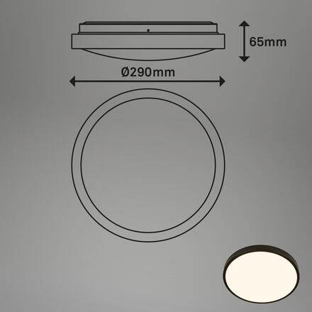 BRILONER Chet LED stropní svítidlo IP54, 3m dosah čidla, pohybové čidlo, černá 3829015