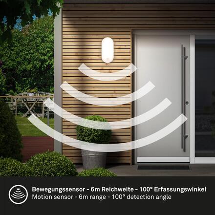 BRILONER Ruch LED venkovní nástěnné svítidlo, pohybové čidlo, IP65, bílé 3830016