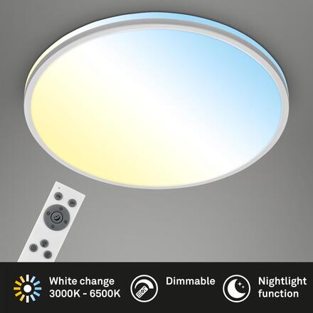 BRILONER Pulup, LED stropní svítidlo, plynule stmívatelné, dálkový ovladač, matný chrom 3831014