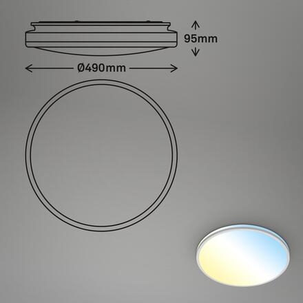 BRILONER Pulup, LED stropní svítidlo, plynule stmívatelné, dálkový ovladač, matný chrom 3831014